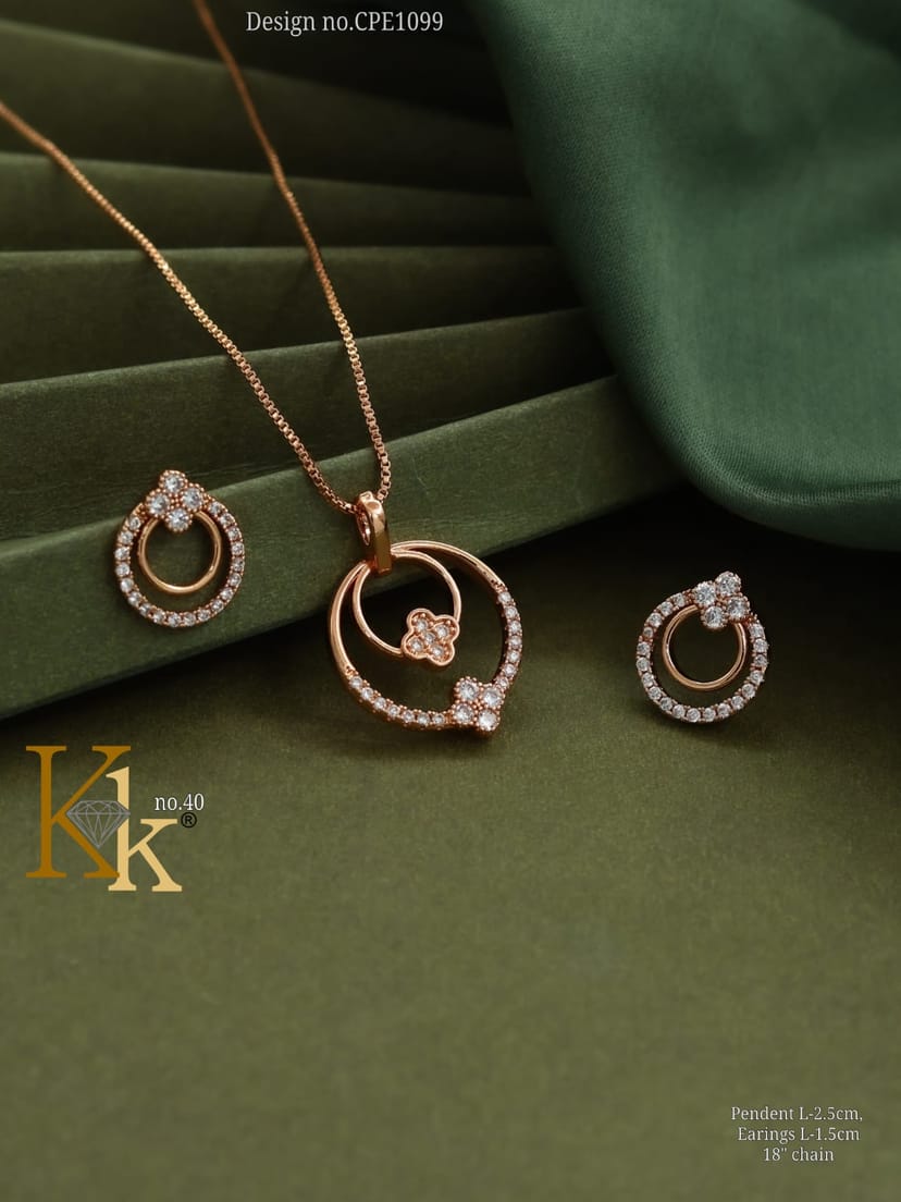 KK ROSEGOLD CHAIN PENDANT SET - Image 1