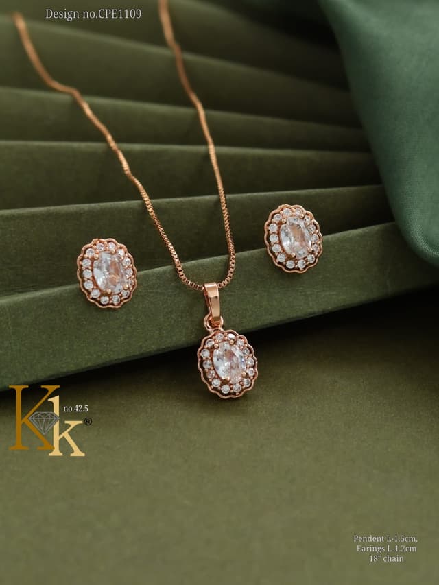KK ROSEGOLD CHAIN PENDANT SET