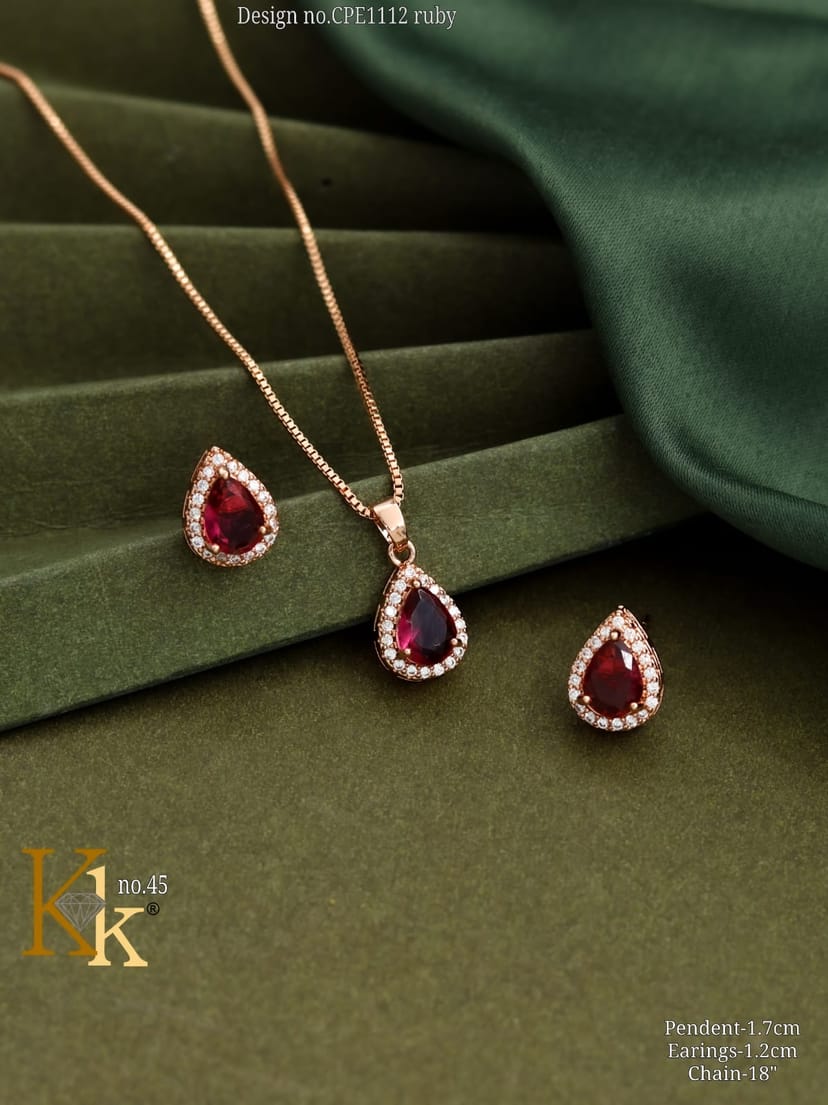 KK ROSEGOLD CHAIN PENDANT SET - Image 1