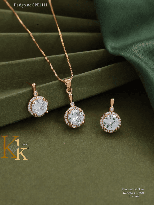 KK ROSEGOLD CHAIN PENDANT SET