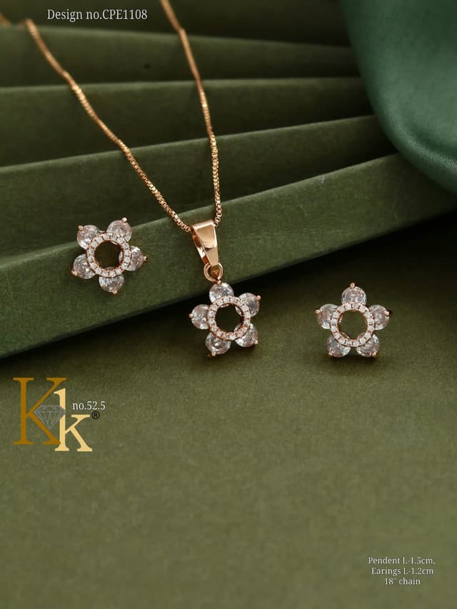 KK ROSEGOLD CHAIN PENDANT SET
