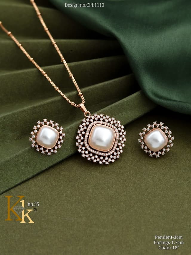 KK ROSEGOLD CHAIN PENDANT SET