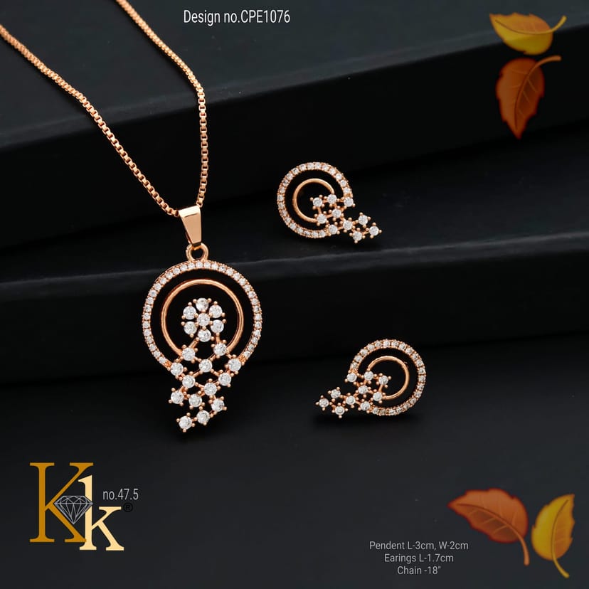 KK ROSEGOLD CHAIN PENDANT SET - Image 1