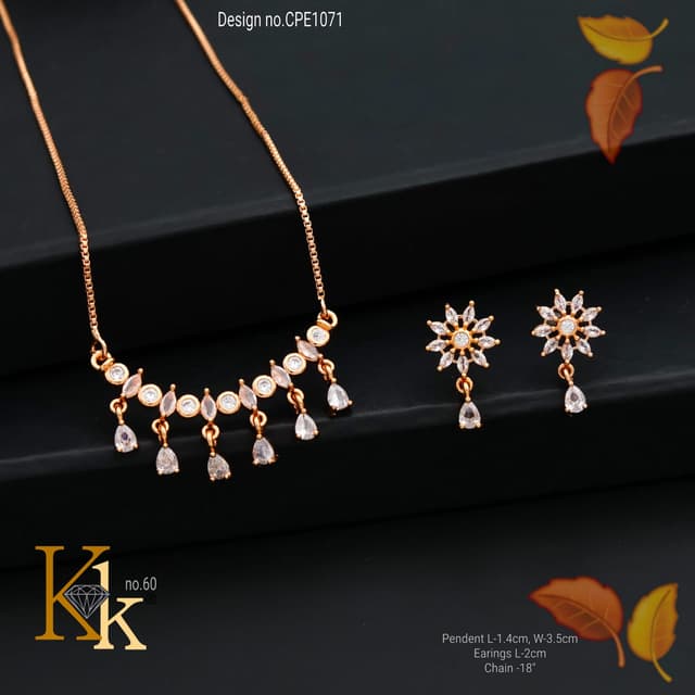 KK ROSEGOLD CHAIN PENDANT SET