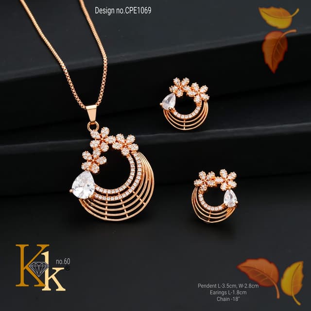 KK ROSEGOLD CHAIN PENDANT SET