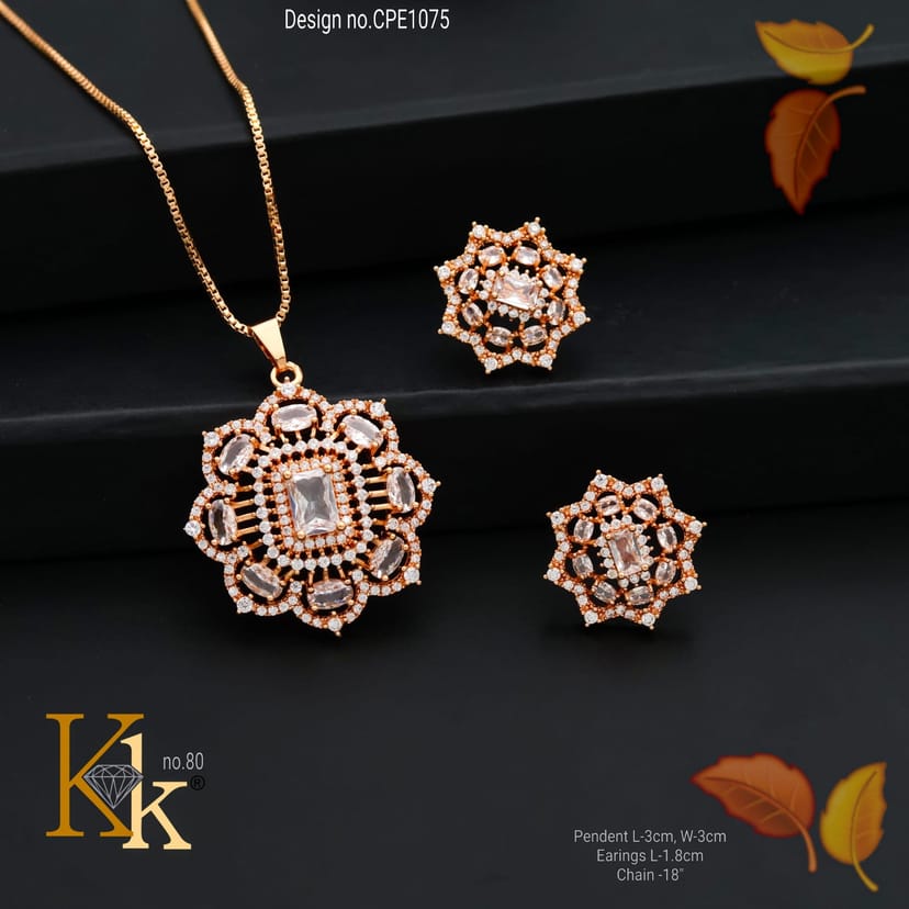 KK ROSEGOLD CHAIN PENDANT SET - Image 1