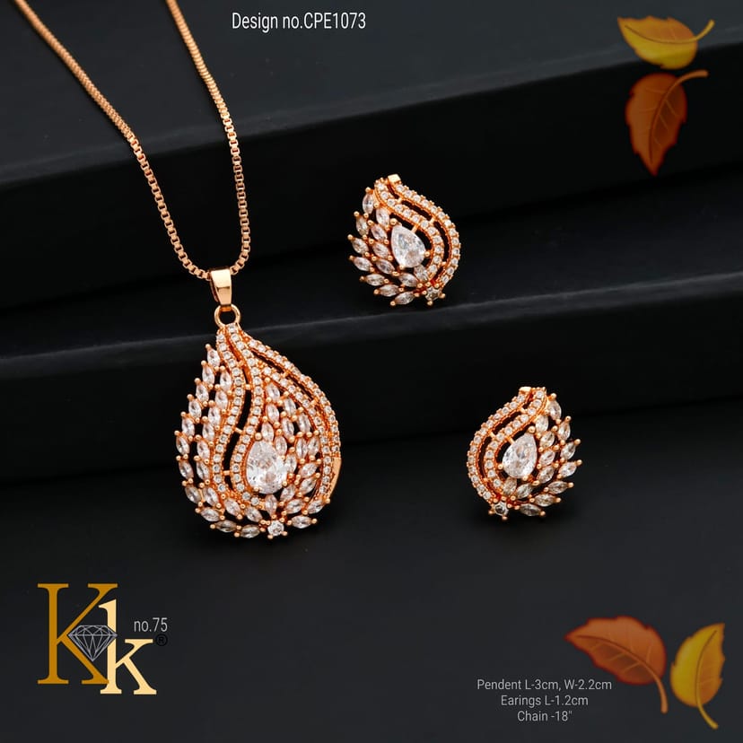 KK ROSEGOLD CHAIN PENDANT SET - Image 1