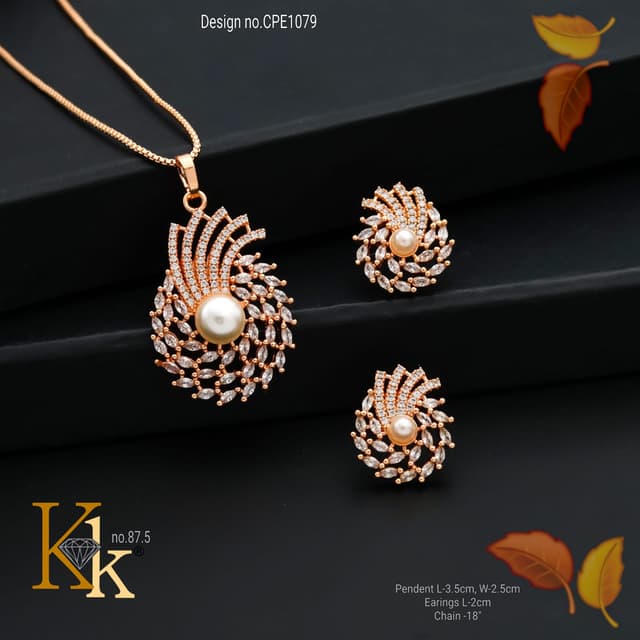KK ROSEGOLD CHAIN PENDANT SET