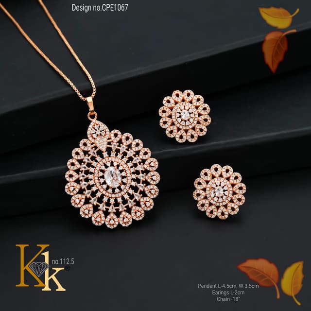 KK ROSEGOLD CHAIN PENDANT SET