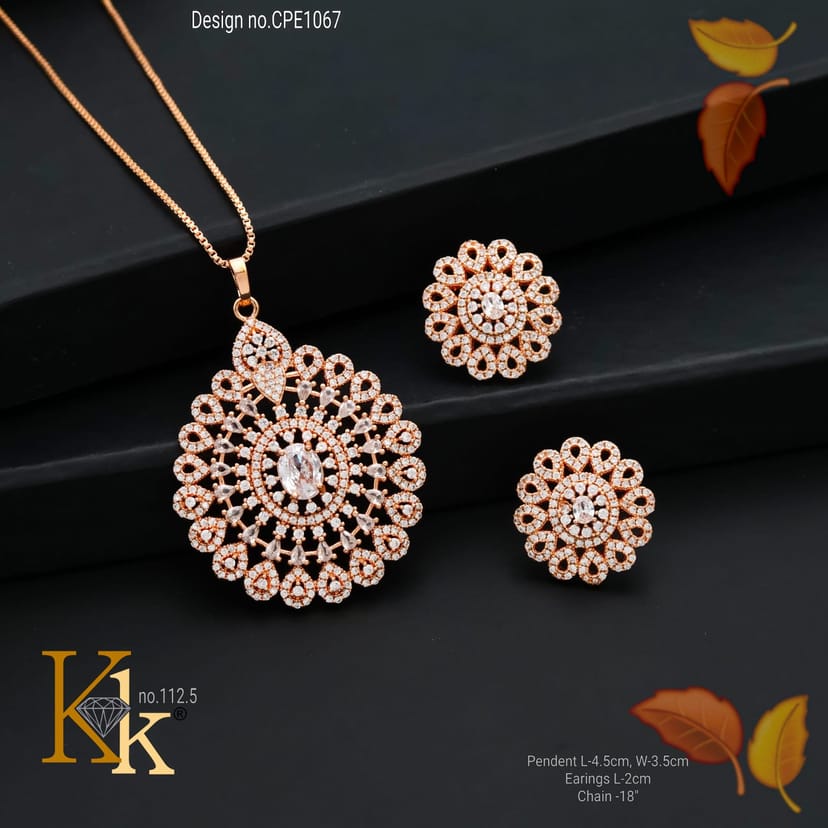 KK ROSEGOLD CHAIN PENDANT SET - Image 1