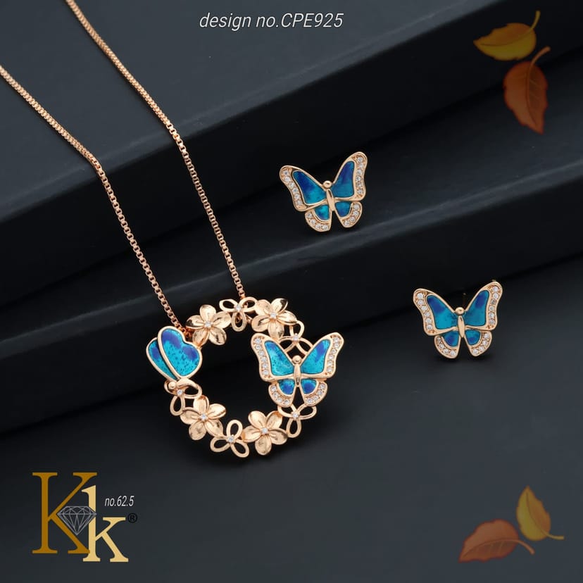 KK ROSEGOLD CHAIN PENDANT SET - Image 1