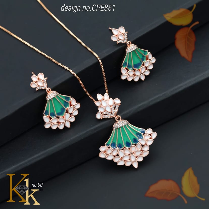 KK ROSEGOLD CHAIN PENDANT SET - Image 1