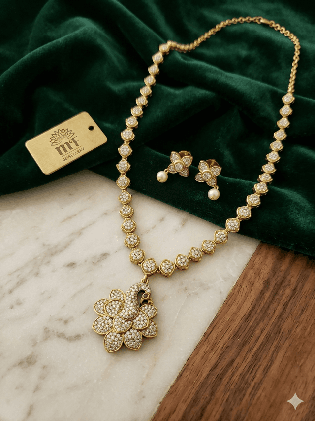 AD NECKLACE SET ANTIQUE GOLD